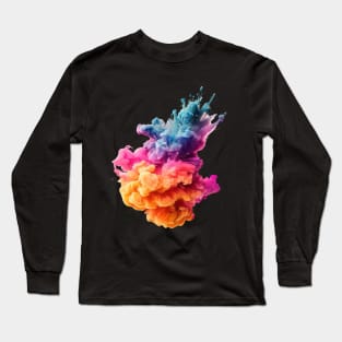 Ink Illusion - Colorful Explosion Rainbow Long Sleeve T-Shirt